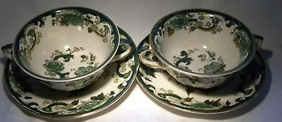 Buy MASON'S IRONSTONE CHARTREUSE SOUP COUPE / CUP & STAND X 2 Lot B • 39.99£
