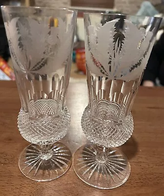 Buy EDINBURGH CRYSTAL ~ 2x Thistle Champagne Flutes 1 Engraved To Base Read Info • 62£
