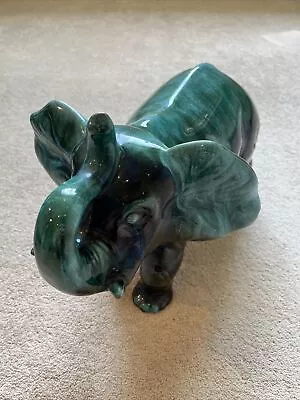 Buy Vintage Large Blue Mountain Pottery Elephant Sculpture Green Glaze • 65.99£