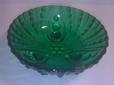 Buy VINTAGE Anchor Hocking Forest Green Glass Oyster & Pearl Berry Bowl SO STUNNING! • 12.35£