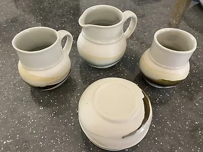 Buy Isle Of Bute Pottery Set Sugar Milk Jug 2 Mugs Handmade  • 25£