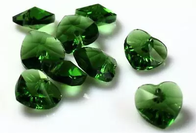 Buy 10 HEART FACETED GLASS BEADS PENDANT CRYSTAL SUN CATCHER 10mm  COLOUR CHOICE • 2.99£