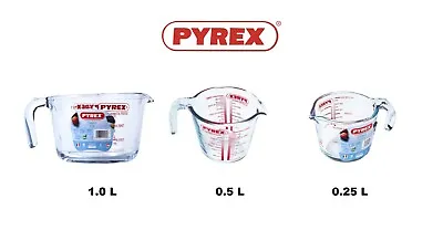 Buy Pyrex Classic Measuring Jug Heat Resistant Glassware Oven Safe 1.0L 0.5L 0.25L • 11.98£