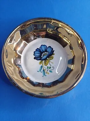 Buy Prinknash Pottery Gold Lustre Ware Floral Trinket Dish Vtg Diameter 8.3cm.  • 4.50£