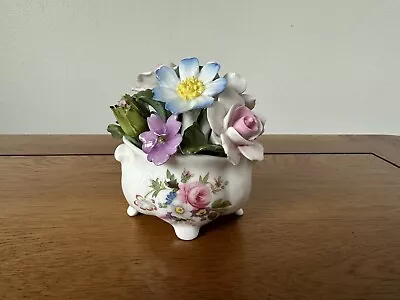 Buy Aynsley Flower Posy Basket Ornament • 8.99£