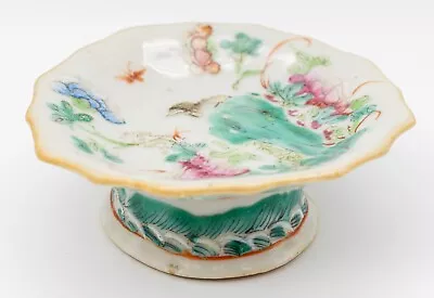 Buy OLD Chinese Porcelain Famille Rose Bird Stem Cup Qing Period Tongzhi (1861-1875) • 150£