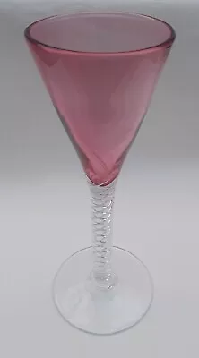 Buy Elegant Air Twist Stem 9.5  Cranberry Wine Glass Goblet In Excellent Condition  • 24.99£