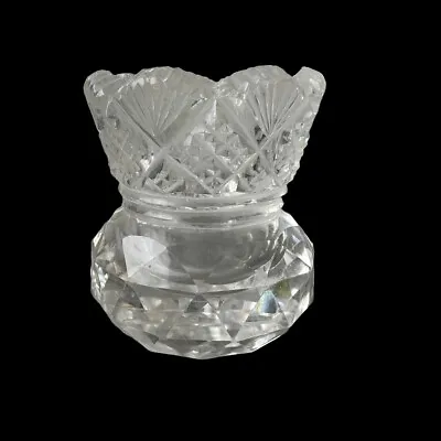 Buy Antique Lead Crystal Miniature Cut Glass Salt Pot 2 Inches Tall Vase Posy / Sr2 • 6.98£