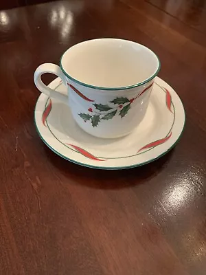 Buy Lenox Country Holly ChinaStone - Set Of One Flat Cup And One Saucer • 15.37£