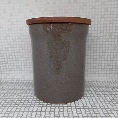 Buy Vintage Denby Fine Stoneware Greystone Canister Jar With Wooden Lid • 14.99£