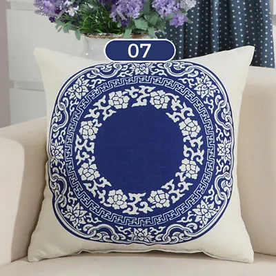 Buy Willow Blue And White Porcelain Pillow Case Cushion Cover Pillowcase 18  X 18  • 6.34£