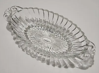 Buy Vintage 18 Clear By Anchor Hocking 8.5  Oval Relish Dish W/ Handles • 8.30£