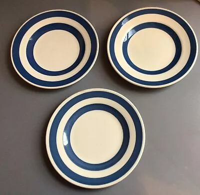 Buy Three Vintage Staffordshire ChefWare Blue White Small Plates 18cm Diameter • 9.99£