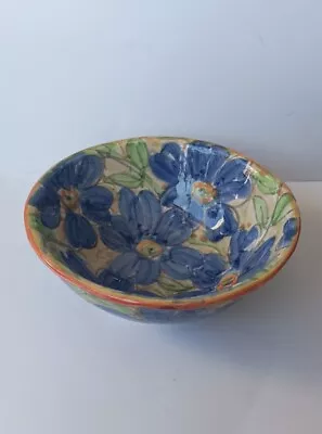 Buy Vintage Noreen Ibbott Pottery Floral Decorative Bowl Signed Labelled Scotland • 15£