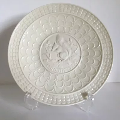 Buy Belleek China Ireland 1981 Christmas Plate The Red Squirrel Cream Embossed Decor • 15£