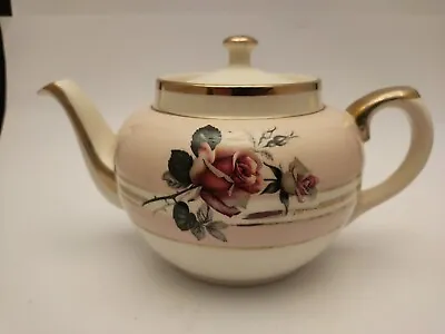 Buy Vintage Sadler Pink And Cream Rose Pattern Teapot • 35£