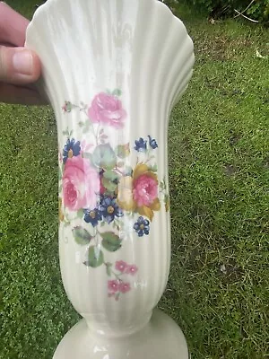 Buy Large Vintage Pottery Vase 1980s Chintz Rose Flowers Floral Made In England • 9.99£