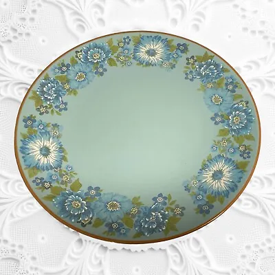 Buy Taylor Smith & Taylor Azura Blue/Brown Floral Large Dinner Plates 10.5  VTG • 14.23£