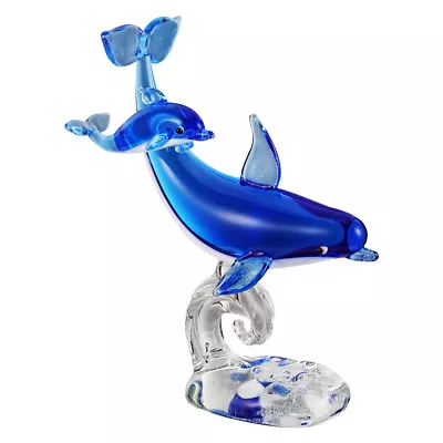 Buy 1Pc Crystal Dolphin Ornament Animal Figurine Desktop Adornment Supplies • 9.93£