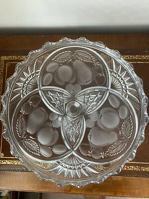 Buy Beautiful Vintage Large 11  Dia Lead Crystal Cut Glass Cake Stand (ref G23) • 28£