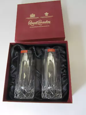 Buy Royal Brierley Mayfair II 2 X Highball Crystal Glasses 16cm Boxed Mint LOT 2 • 25£