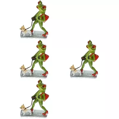 Buy  4 PCS Home Decoration Tablescape Frog Walking Dog Ornament Nordic • 80.85£