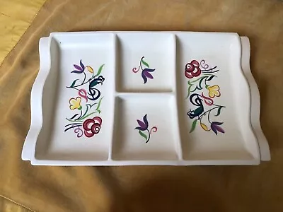 Buy Poole Pottery Divided Hors D'oeuvres Dish With A Floral Pattern - 34 X 21 Cm  • 15.95£