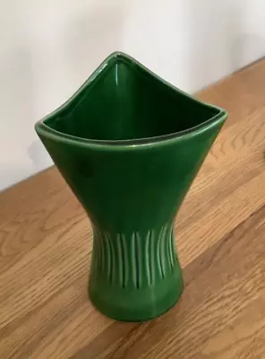 Buy Vintage Dartmouth Pottery Devon Green Tricorn 256 Vase 7  High • 10£