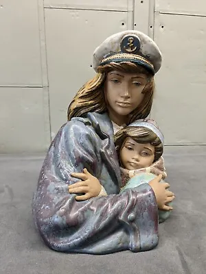 Buy Large Retired LLADRO Daisa Bust FIGURINE Woman In Nautical Hat With Child 1980s • 379.49£