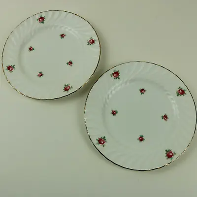 Buy Vintage Aynsley 2 Side Plates Fluted Swirl Ditsy Pink Rose Pattern 27 • 6£