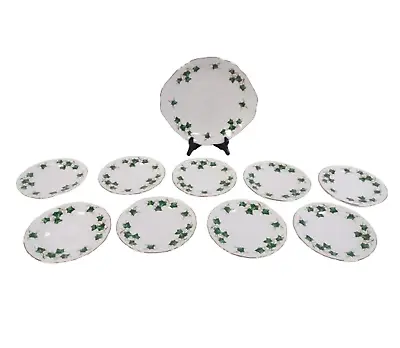 Buy Vintage X10 Colclough Ivy Leaf Bone China Serving Platte Dessert Side Plates • 6.99£