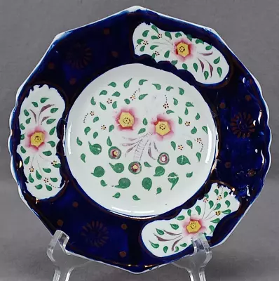 Buy British Gaudy Welsh Hand Painted Floral & Copper Luster Plate Circa 1830s • 62.34£