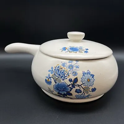 Buy RARE ROMCO Rocky Mountain Pottery Mid Century Blue Floral Tureen Soup Bowl • 28.76£