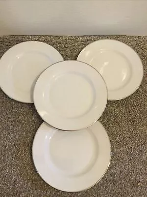 Buy 4 Vintage Royal Worcester Classic Platinum Dinner Plates 8 Inches FinePorcelain • 18£