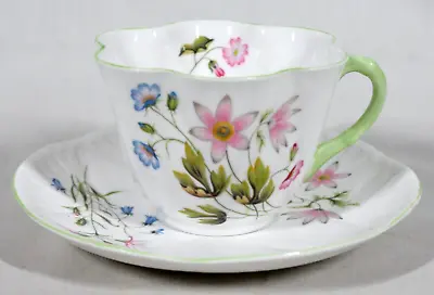 Buy Rare! Vintage Discontinued Shelley England Wild Anemone Pattern Cup & Saucer Set • 52.17£