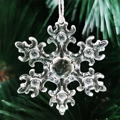 Buy Christmas Acrylic Crystal Icicle Xmas Tree Ornaments Curtain Clear Droplet Prism • 2.52£
