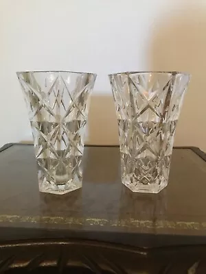 Buy Pair Of Cut Glass Vases 13 Cms High • 5£