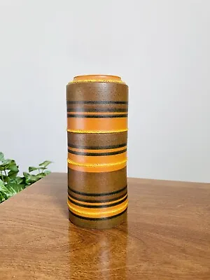 Buy Alvino Bagni Raymor Vase Orange Brown Lava Stripe Mid Century Italian Pottery • 119.49£