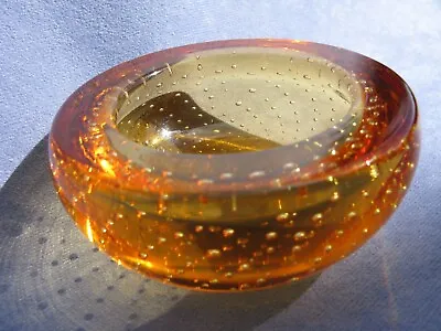 Buy Whitefriars Golden Amber Bubble Bowl Ashtray Ref A • 28£