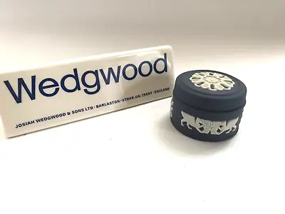 Buy Wedgwood Dark Blue Jasperware Harrods Small Pill Box In Excellent Condition • 39.99£