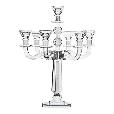Buy Crystal Candelabra With 7 Arms And Round Crystals In Center Stem • 106.16£