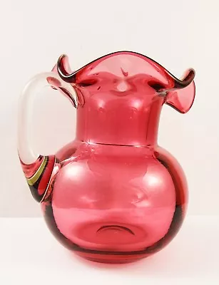 Buy Lovely Vintage Cranberry Glass Jug • 16.99£