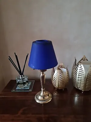 Buy Brass Tea Light Candle Holder Lamp - Blue • 10£