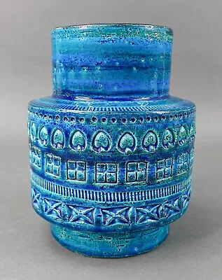 Buy Bitossi Italy Aldo Londi Raymor Mid Century Rimini Blue Glaze Art Pottery Vase • 387.60£