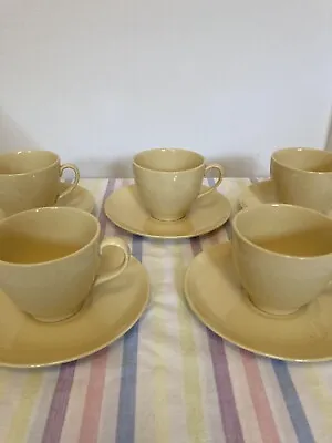 Buy Johnson Brothers Golden Cloud Set Cups Saucers Yellow Vintage Utility Ware • 13.99£