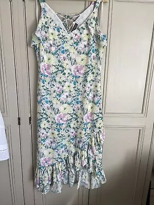 Buy Mint Velvet Gemma Floral Print Midi Dress Size 14 • 30£
