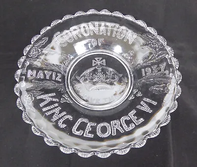 Buy The Coronation Of King George VI Commemorative Glass Bowl / Plate - 1937 • 7.50£