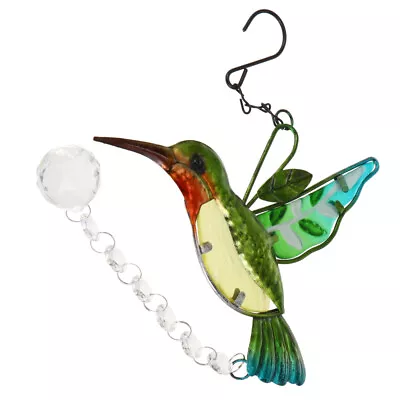 Buy Sun Catcher Ornament Bird Hanging Stained Glass Window Suncatcher (Green) • 11.39£