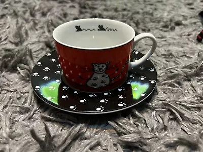 Buy Konitz Germany - Tea Cup & Saucer - ‘Cat And Mouse’ - Free P+P • 14.99£