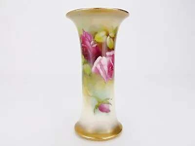 Buy Antique Royal Worcester Trumpet Vase Pink Roses G923 C1911 16cm • 159.99£